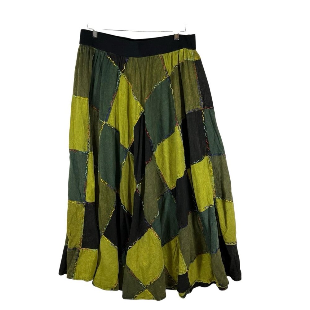 Wicked Dragon Maxi Skirt Witchy Goddess Long black green‎ gypsy skirt Boho large